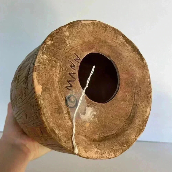 MANN Signed Studio Pottery Pig Piglet Shelf Decor 12" Brown Neutral Farmhouse - Picture 11 of 15